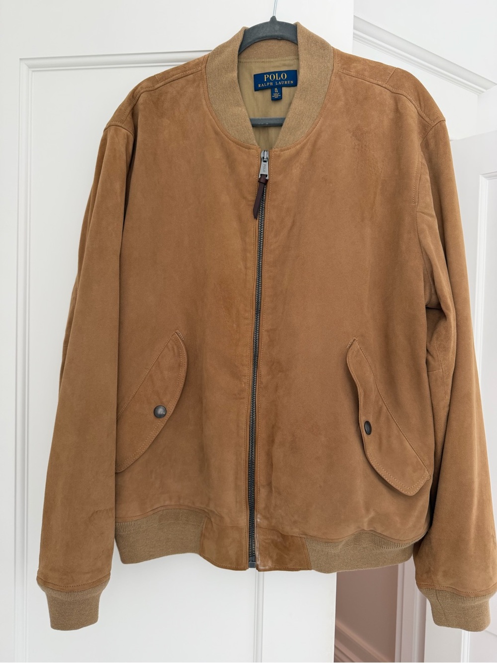Polo by Ralph Lauren Tan Suede Bomber Jacket